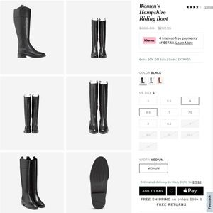 Cole Haan Hampshire black leather riding boot